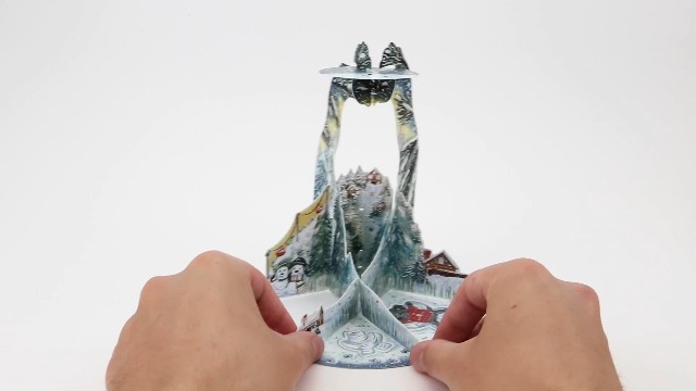 Santoro 3D-Pop-Up-Weihnachtskarte „Weihnachtsmannschlitten“ – Bewegliche Teile, Flach Verschickbar, Inkl. Umschlag