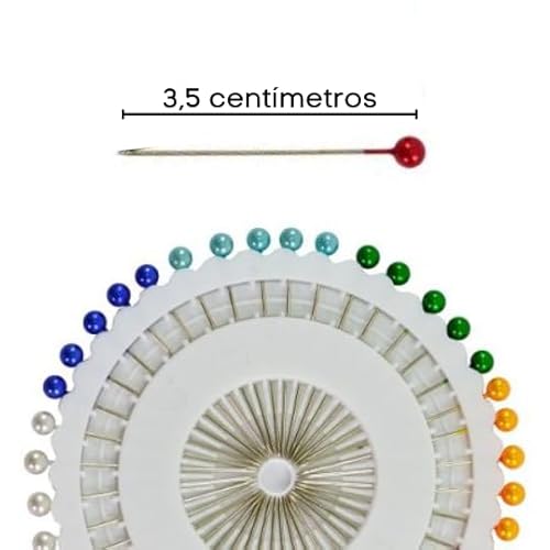Alfinete Círculo Cabeça Redonda Colorida Roda com 40 alfinetes