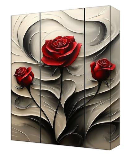 Peinture numéro adulte fleur rose grand format kit DIY