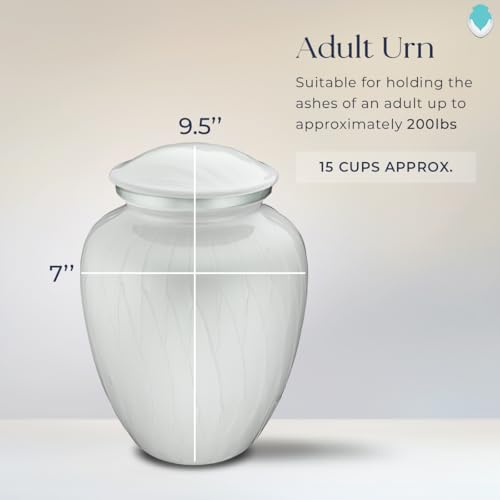 Image of Geturns Embrace Adult Personalized Picture Cremation Urns for Human Ashes I Large Photo Pearl White Funeral Urn for Men and Women I 200 lbs