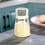Salero de 180 ml con medición de 0 5 g para condimentos precisos, dispensador de vidrio para sal, pimienta y especias (verde)