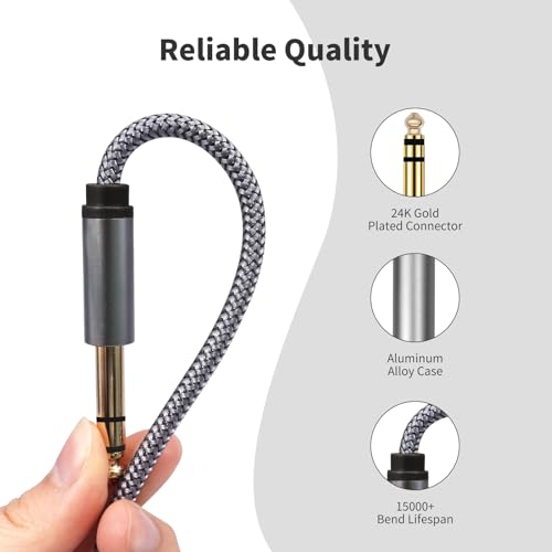 Cable estéreo 3.5 mm a 6.35 mm de 1 m aprox miniatura 7