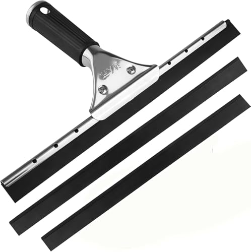 Professional Extendable Window Squeegee with 35cm & 25cm Rubber Blades - Streak-Free Shower, Car & Glass Cleaner Tool for Bathroom Tiles,Mirrors,Windows