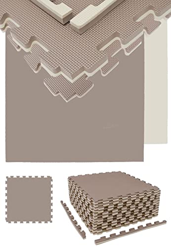 eyepower 4,8 m² Suelo Gym 2cm - Juego de 12 Esterillas 63x63cm - Alfombra Goma EVA Grande - Gym Mat Suelo de Gimnasio Tatami Puzzle Esterilla Maquinas Fitness Colchoneta Judo Suelo Espuma Floor Mat