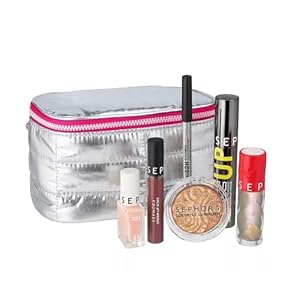 Sephora Favorites Moving Lights Collection Makeup Mania Set – 6 Full Size Must-Haves – Luminizer – Lip Stain – Eye Pencil – Mascara – Lip Plumper and Nail Polish