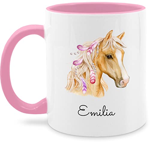 Tasse Tassen 325ml - Pferd Pferde - Pferdekopf - 325 ml - Rosa - geschenke für mädchen reitersachen pferden pferdemotiven glühweintassen pferdetasse pferdemotiv name teetasse pferdetassen