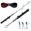 5-in-1 Retractable Golf Swing Trainer, Training Aid with Grip Trainer, Grip Correction for Beginners & Tempo Training for Advanced, Click Feedback, Right/Left-Handed