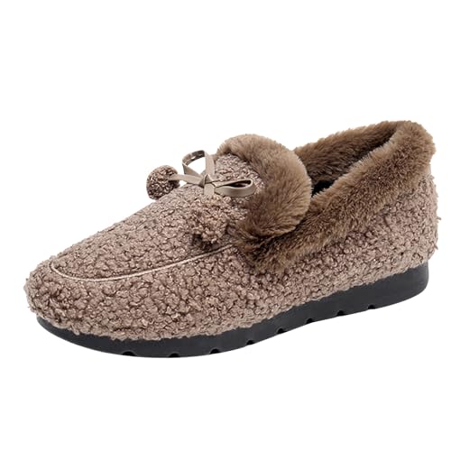 Pantuflas ortopédicas para fascitis plantar para fascitis plantar para deslizadores extra anchos con forro polar y soporte de arco, café, 39 EU