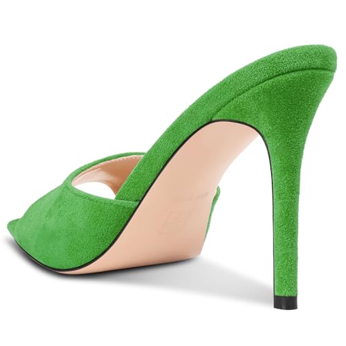 Image of TNYNFBEB Womens Stiletto High Heel Pointed Open Toe Sandals Mules Shoes Slingback Slip-on Prom Party Dress Summer 3.9 Inches Heels