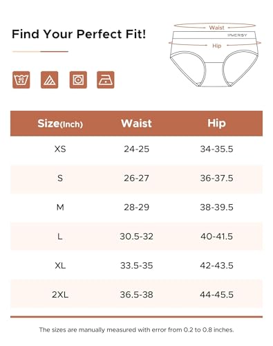 Image of INNERSY Womens Underwear Cotton Briefs Postpartum High Waisted Panties 5 Pack