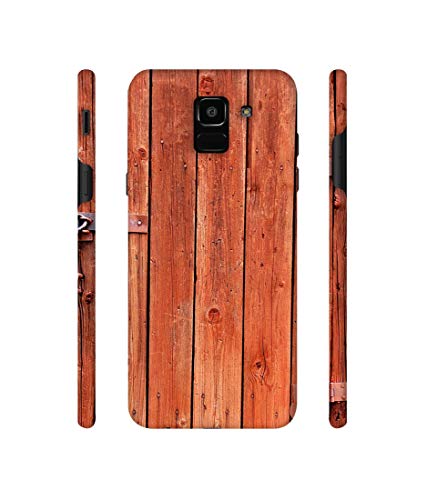 Image of Amazon Brand - Solimo Designer Wooden Door 3D Printed Hard Back Case Mobile Cover for Samsung Galaxy J6