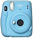 instax mini 11 instant film camera with 1 x 10 shot instant film cartridge, Automatic exposure, selfie lens, hand strap, Sky Blue colour
