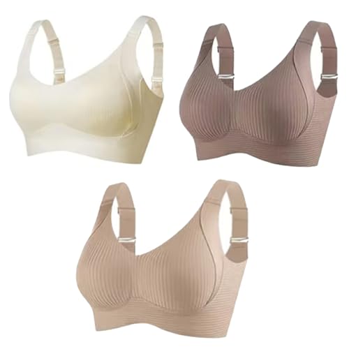 Photo de Women's Ribbed Push Up Adjustable Wireless Bra, Wireless Push-up Bra for Women (3pcs* D,A)
