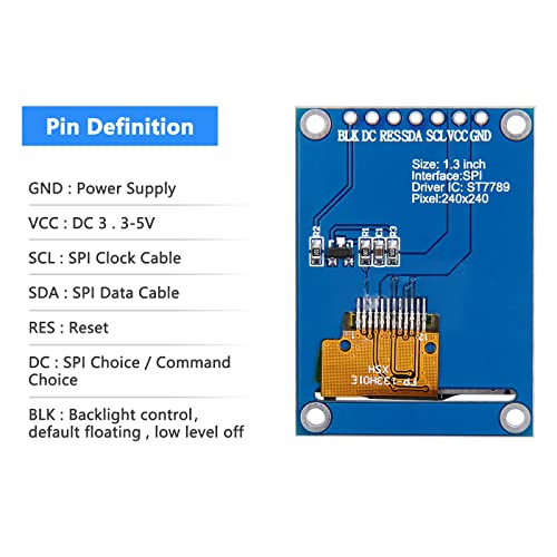 1.3" Tft Lcd Display Hd Ips 65K 240 * 240 3.3V With Spi Interface St7789 Ic Driver, 51 Stm32 Ar For Arduino Routines #TOP3