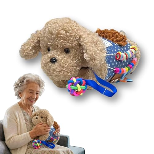 2-in-1 Fidget Blanket and Hand Muff Dog for Dementia Seniors,