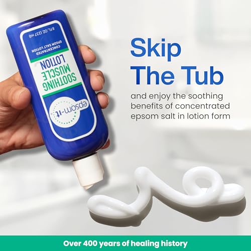 Epsom-It Soothing Muscle Lotion - Epsom Salt Magnesium Sulfate Cream Arnica for Muscle Stiffness, Topical Magnesium Lotion, Providing Comfort for Legs, Knee and Feet, 8.0 oz., 4-Pack