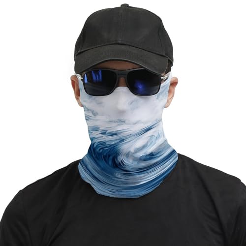 Neck Gaiter Blue Wave Art Face Mask for Travel Face Cover Scarf for Men Women Elastic Headbands Wind-proof Bandana for Skiing Fishing Hiking Cycling3