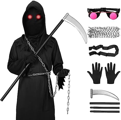 Halloween Grim Reaper Costumes for Adults/Kids,Ghostface Robe Costume,Scary Halloween costumes