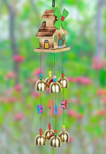 Image of ZAICUS Feng Shui Wind Chimes for Home - Hanging Decorative Items for Balcony - Positive Energy Items for Home - Wind Chimes for Balcony (House Wind Chime- 9-Bells)