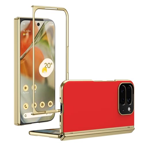 FLURIKA for Google Pixel 10 Pro Fold �P�[�X[�X�N���[���v���e�N�^�[���q���W�ی�t��] ���C�����X�[�d�Ή� AG�t���X�g���H �X�������^ �n�[�hPC�� �I�[���C�����������Y �w��h�~ �ϏՌ��P�[�X, Red