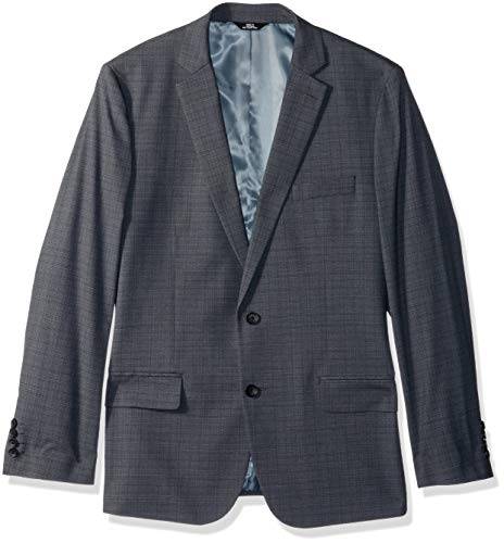 J.M. Haggar Men's Subtle Plaid Stretch Slim Fit Suit Separate Coat, Medium Grey, 42R