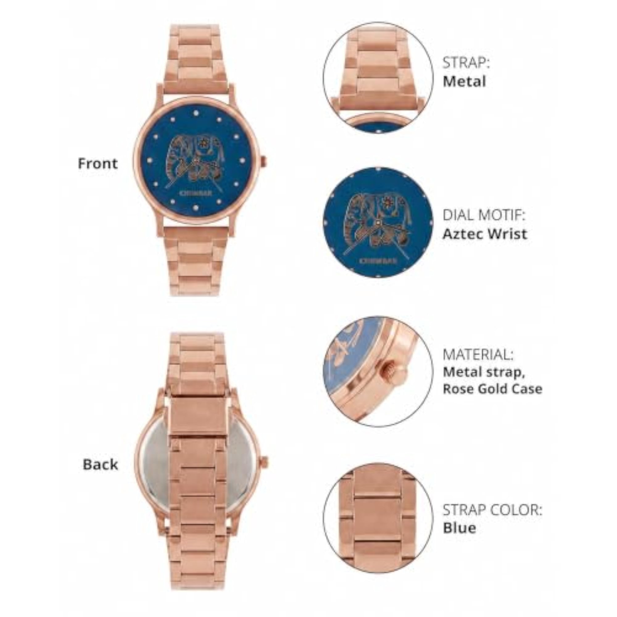 Women's Round Dial Analog Watch, Jungle Flowers Collection