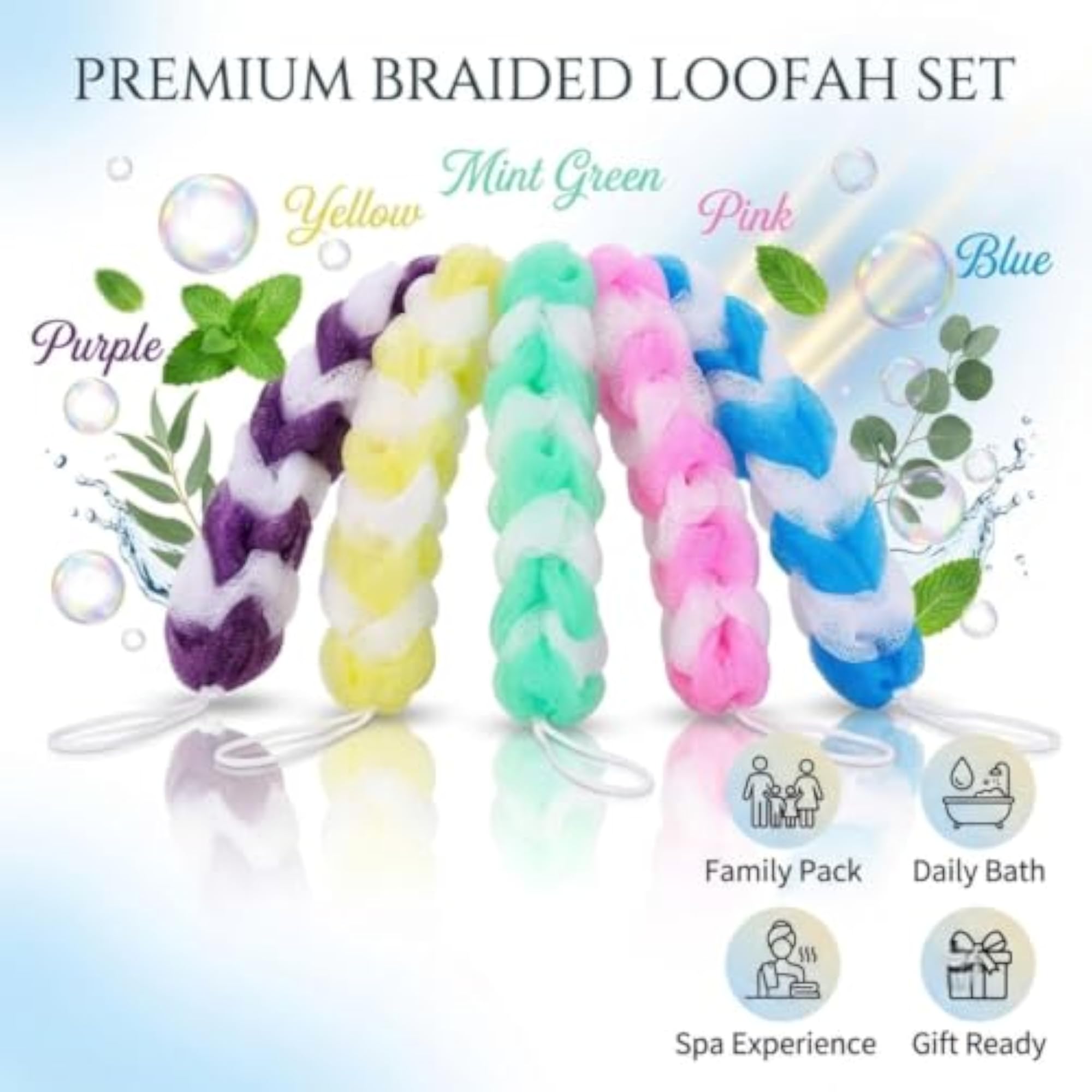 Bath Loofah Belt Body Scrubber