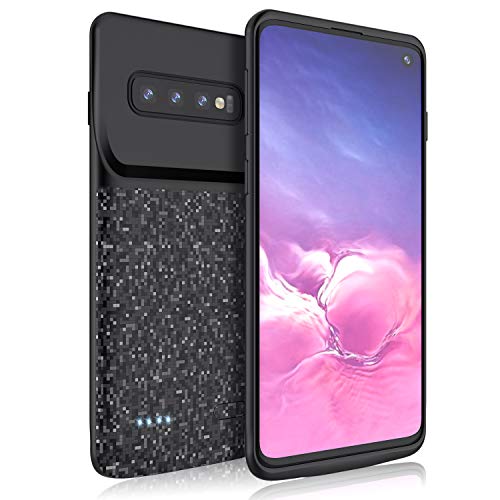 TAYUZH Samsung Galaxy S10 Battery Case, Slim Portable 4700mAh Protective External Battery Charging Case Extended Rechargeable Backup Battery Charger Cover for Samsung Galaxy S10 - Black