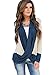 MIHOLL Women's Lightweight Criss Cross Cardigans Top Blouse (Large, Blue)