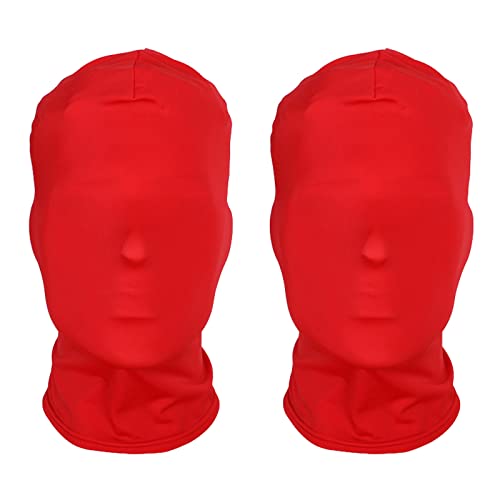 WUERKIYA Pack of 2 Silk Full Face Masks, Holiday Costume Masks, Unisex, Red (45 x 26 cm / 17.7 x 10.2 inches), Perfect for Halloween, Party, Carnival, New Year