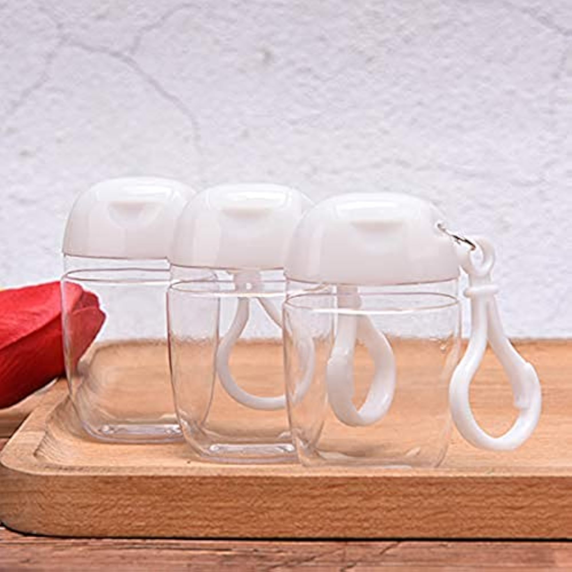 10 Pcs 1Oz Clear Empty Bottles with Keychain