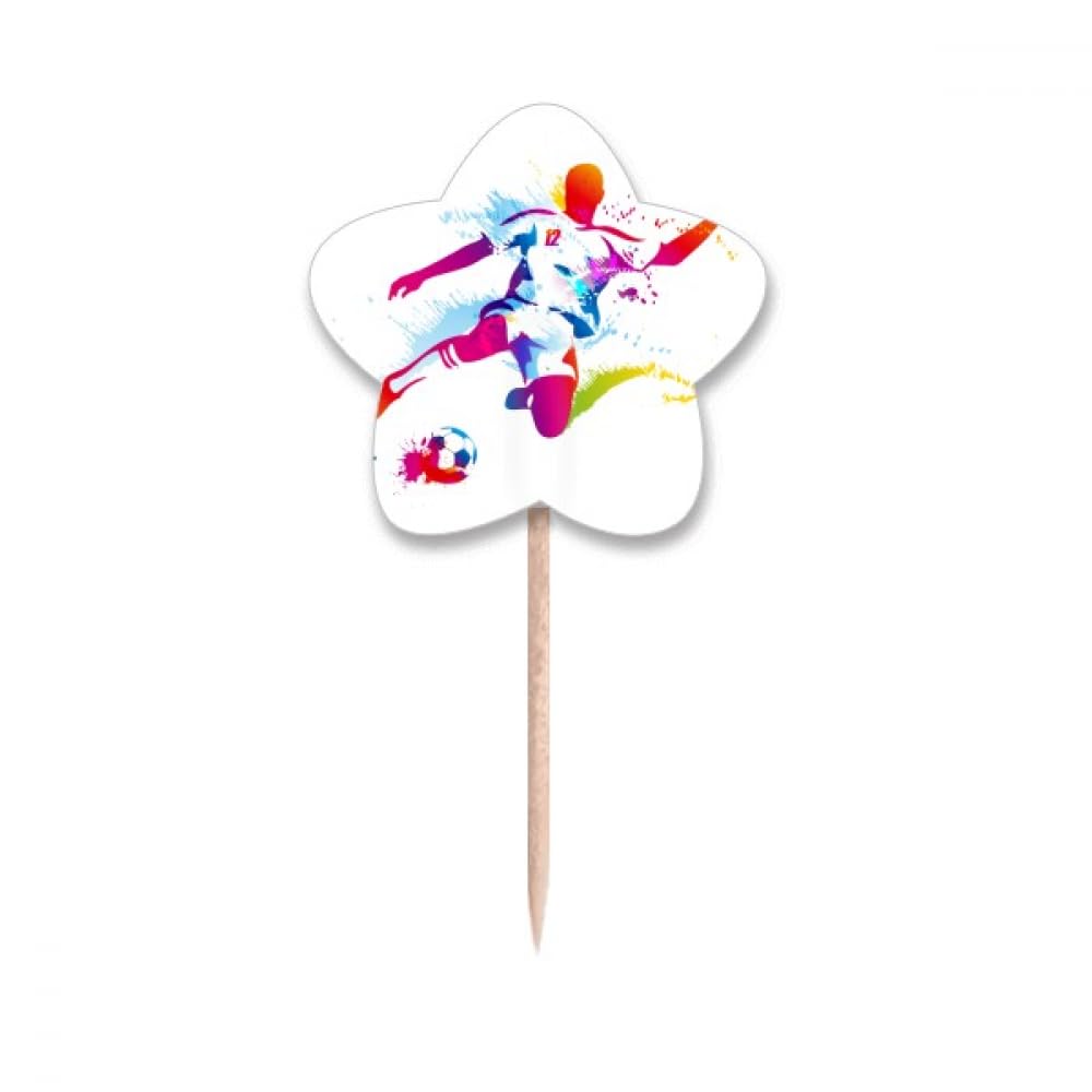 Cure-dents motif drapeau football et étoiles pour déco cupcake anniversaire