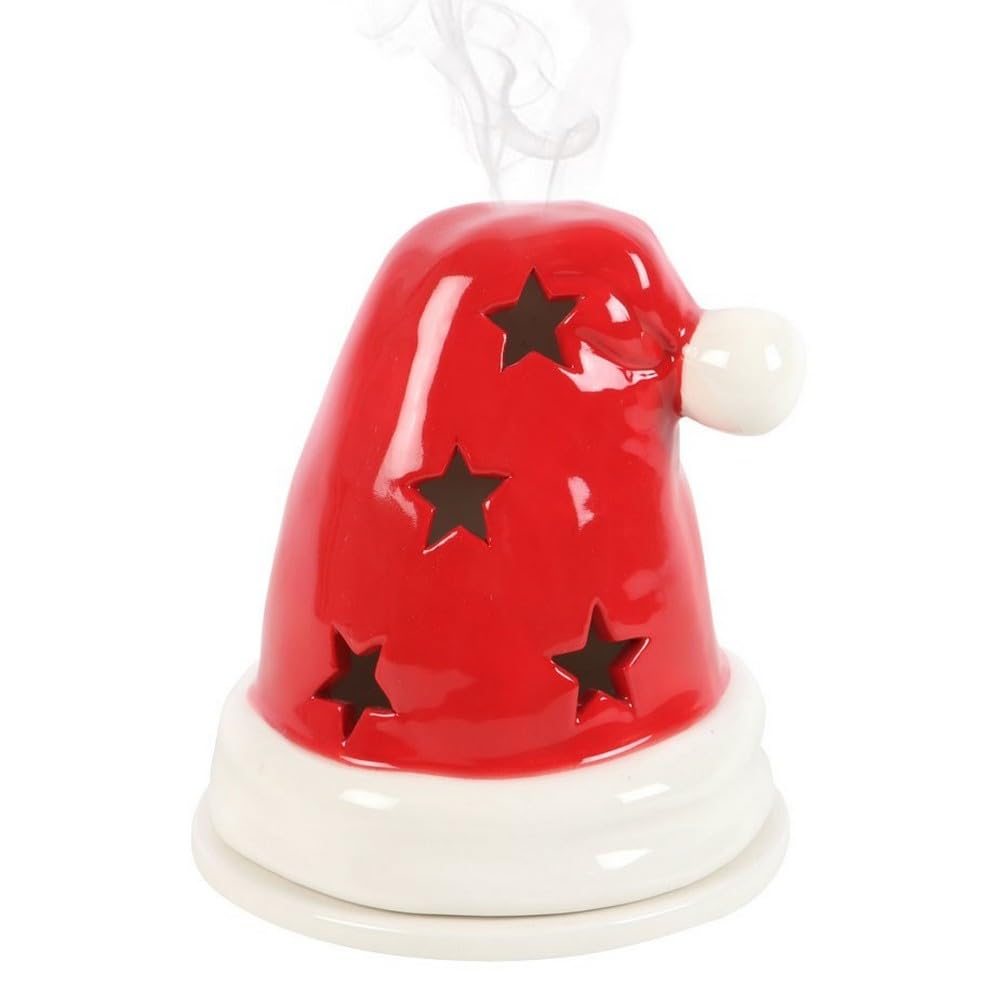 🎅 Santa Hat Incense Cone Burner & Tea Holder Red/Light