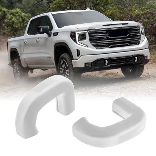 TECHPICCO Tow Hook Covers Fit for GMC Sierra 1500 2019-2026 Vertical Tow Hooks,Upgrade Hitch Cover Front Customized Car Tow Hooks Compatible with GMC Sierra 1500 Accessories 2019-2026 (White)