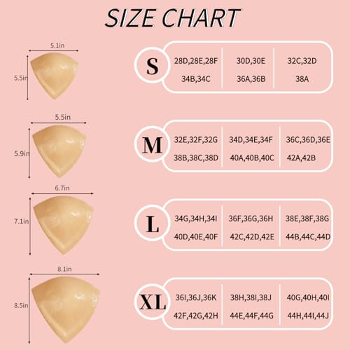 DEPOVOR Large Size Double-Sided Sticky Inserts Lightly Padded for D+ Cups, Reusable Adhesive Lifting Bras for Large Bust Nude — view 6