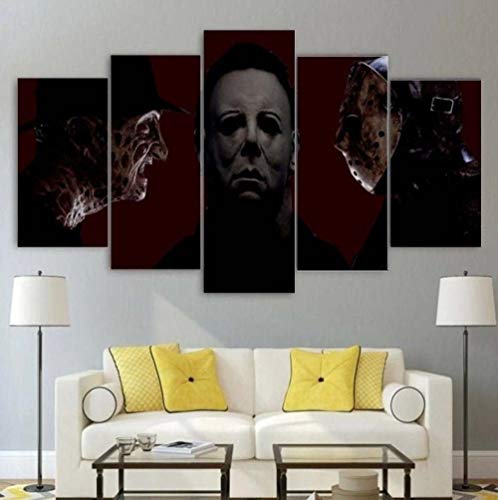 104Tdfc Leinwandbild 5 Teile Bilder Michael Myers Horror-Schurken 5 teilige Wandbilder Wandbilder Kunstdruck 150X80cm Mit Rahmen Vlies Leinwanddrucke Leinwandbilder Cadeau d\'Halloween 104Tdfc Leinwandbild 5 Teile Bilder Michael Myers Horror-Schurken 5 teilige Wandbilder Wandbilder Kunstdruck 150X80cm Mit Rahmen Vlies Leinwanddrucke Leinwandbilder Cadeau d\'Halloween