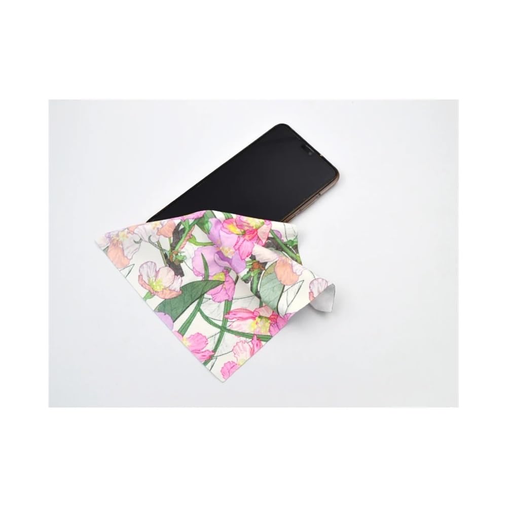 4 panni per la pulizia in pelle scamosciata, motivo floreale, per gioielli, occhiali da sole, lenti della fotocamera, strumenti musicali, mobili, antigraffio, 4 pezzi, rosa cinese