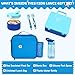 Kids Bento Lunch Box with 8oz Soup Thermo, Water Bottle, Kids Leakproof Lunch Food Containers with 4 Compartment, Insulated Hot Food Jar with Lunch Bag for School, Trvael (Blue)