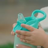 Nuby Thirsty Kids No Spill Flip-It Reflex kubek podróżny ze stali nierdzewnej, 295 ml, Aqua, miętowy
