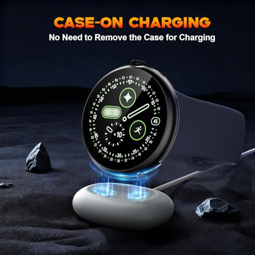 Image of Misxi 2-Pack Shockproof Case with Screen Protector Compatible for Google Pixel Watch 4 (2025) 41mm, Direct Charging High Sensitivity Curved Protective Cover with Tempered Glass for Pixel Watch 4, Transparent