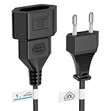 Stromkabel Verlängerungskabel, Ancable 1M Verlängerungskabel Flach, VDE-Zertifiziert, Eurostecker...