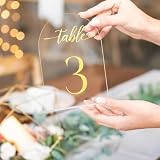Clear gold Arched Wedding Table Numbers 1-10 with Stands, 5x7 Inch Acrylic Arch Sign with Holder, Clear gold Arch Acrylic Table Numbers for Wedding Reception(1-10, 5'x7')