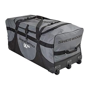 Sherwood 80066 Unisex Goal GS950 Rollentasche Eishockey-Torwarttasche mit 3 Rollen, grau-schwarz, 109 x 51 x 53 cm