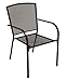 DEGAMO Gartengarnitur Classic 4-teilig, bestehend aus 2X Stapelsessel, 1x Bank für 2 Personen und 1x Tisch 70x70cm quadratisch, Streckmetall anthrazit beschichtet
