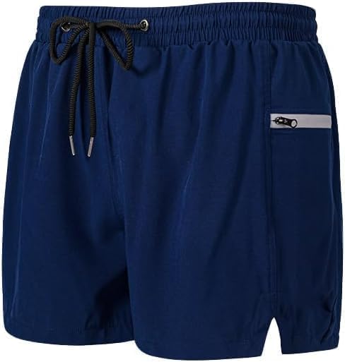 TANSHA Men’s Swim Shorts Beach Shorts with Compression Liner Sports Shorts Trunks Quick Dry with Phone Pockets Men's Simple Style Swim Trunk Big Boy Swim Short