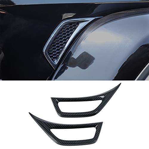 idain 2PCS Side Air Vent Outlet Decoration Cover Frame Fender Vent Trim for 2018 2019 2020 Jeep Wrangler JL JLU (Carbon Fiber)