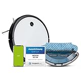 MEDION Saugroboter mit Wischfunktion und intelligenter Navigation S12 SW (2.100 Pa, Starke Mittelbürste, Alexa App Steuerung, Saugen Wischen parallel, Ladestation, Tierhaar Allergiker optimiert)