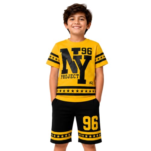 Camiseta y pantalones cortos de algodón para niños ideales para campamentos y juegos en el parque
