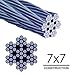 1/16 Stainless Steel Wire Rope 350 Foot Length, 7x7 Strand Core Aircraft Cable, 480 Lbs Breaking Strength, by HarborCraft