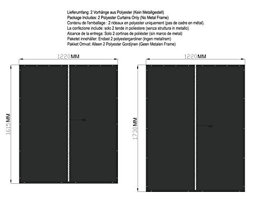 QUICK STAR Wetterschutz Front und Rückwand aus Polyester für Kaminholzunterstand 130x70x185cm